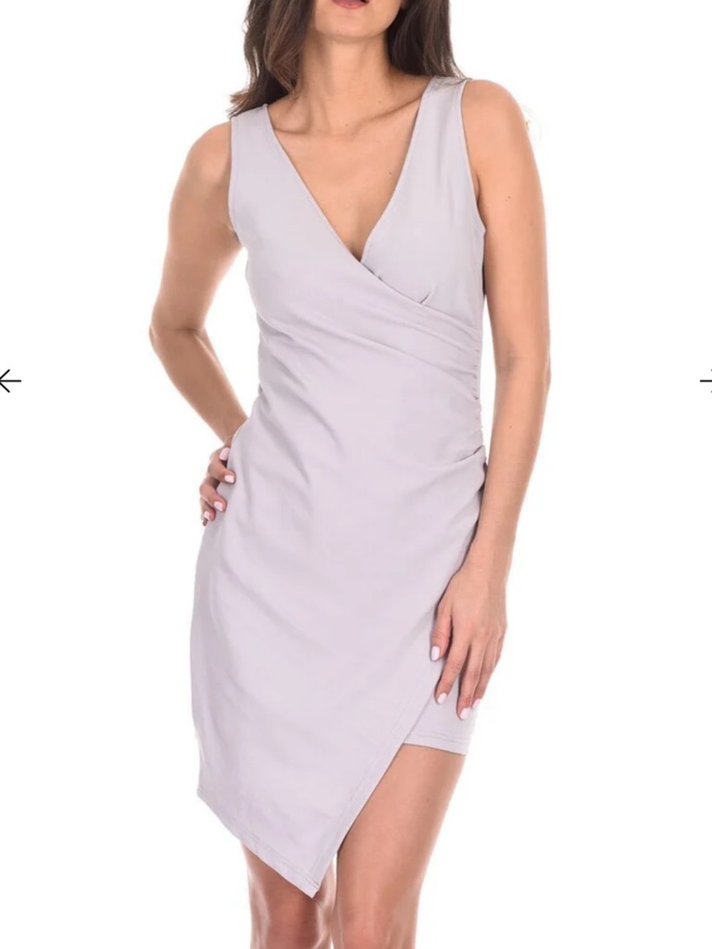 AX Paris Wrap Dress in Light Gray